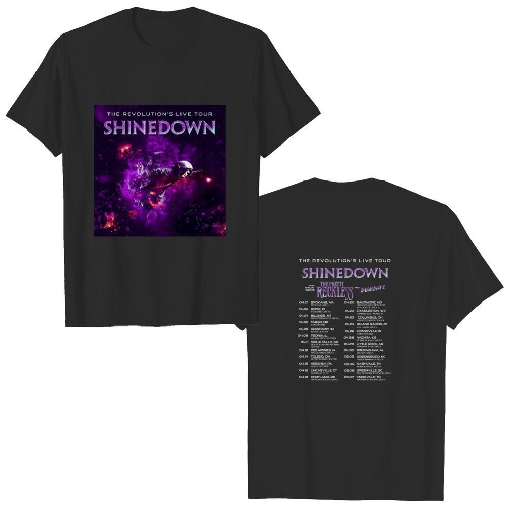 Shine Down The Revolutions Live Tour 2022 Tshirt  2 Sided Shirt